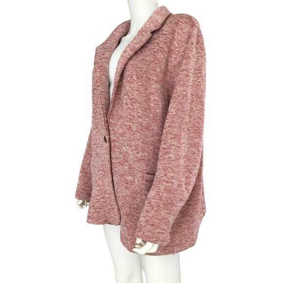 Land's End Womens Knit Performance Blazer sz 2X Maroon Fleece Liner Comfort NEW - Picture 5 of 16